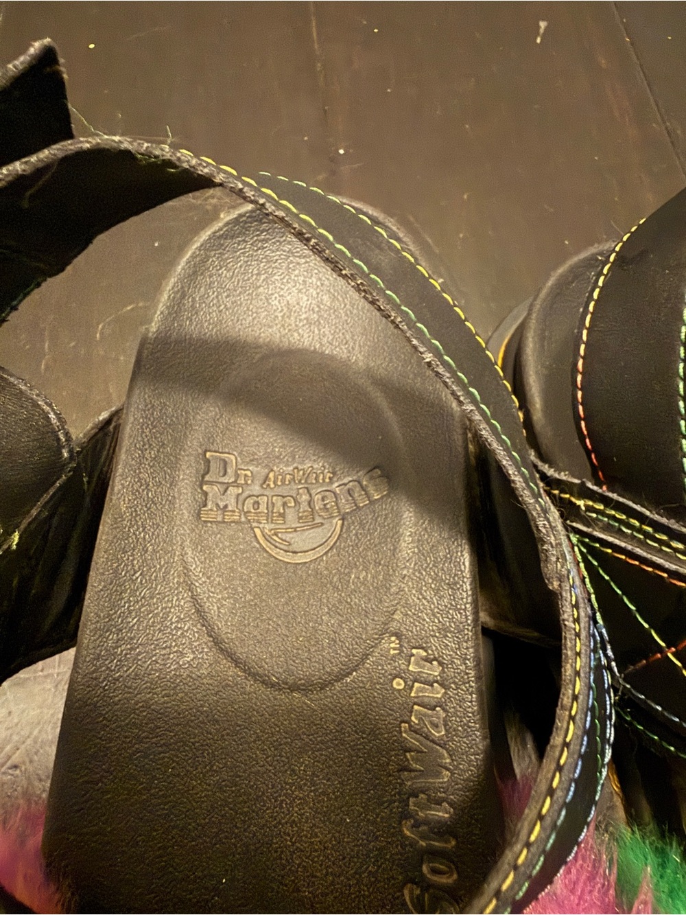 Dr. Martens VOSS II FLUFFY FAUX FUR STRAP SANDALS - Picture 11 of 13